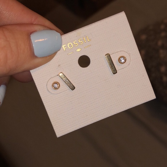 Fossil gold earrings - Picture 2 of 3